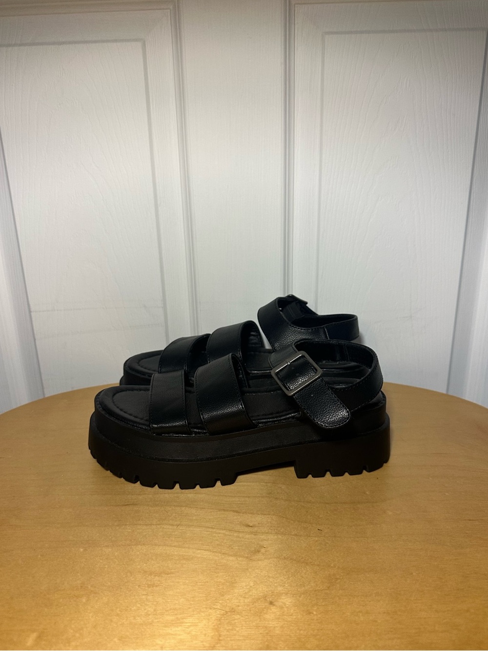 Dirty Laundry Baddie triple-strap platform sandals Women Black